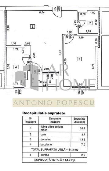 Apartament cu 2 camere în Republicii