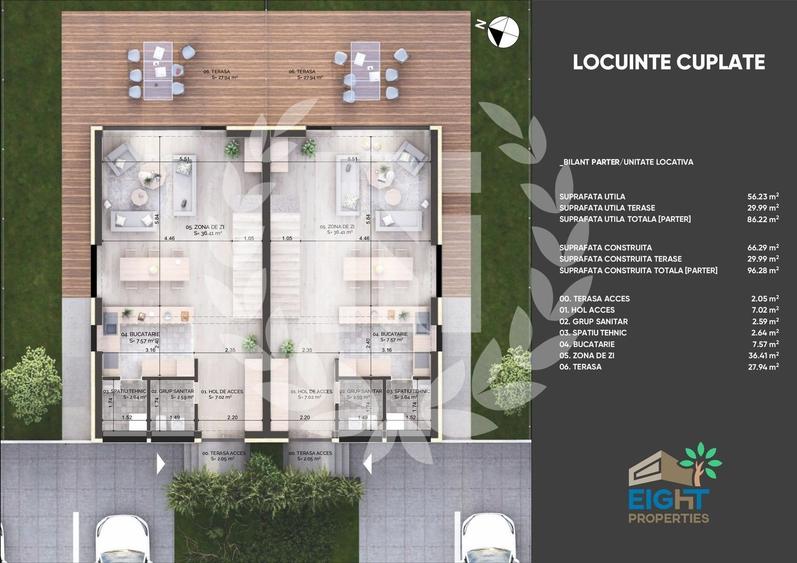 Duplex cu 4 camere cu Canalizare în Balotești