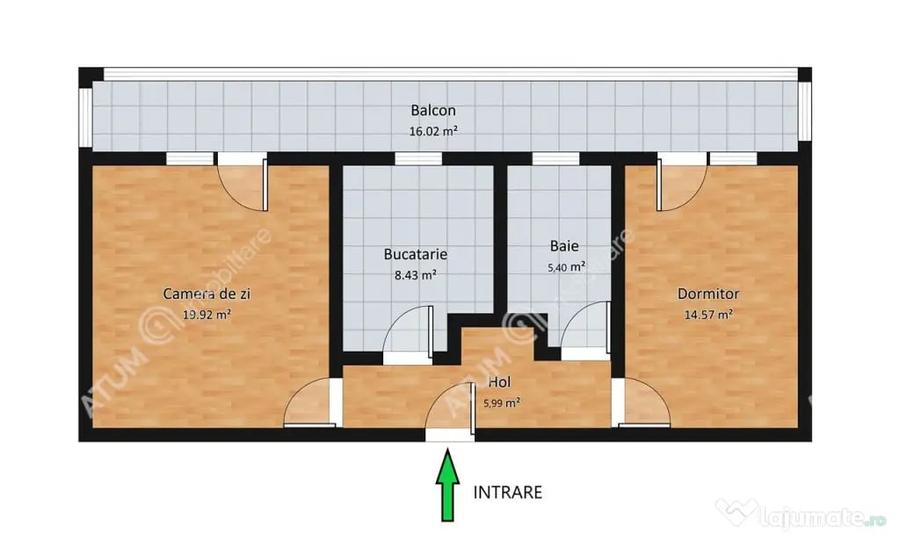 Apartament cu 2 camere decomandat în Vasile Aaron