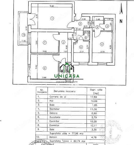 Apartament cu 4 camere decomandat în Nord