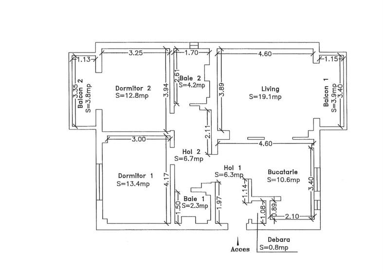 Apartament cu 3 camere decomandat în Girocului