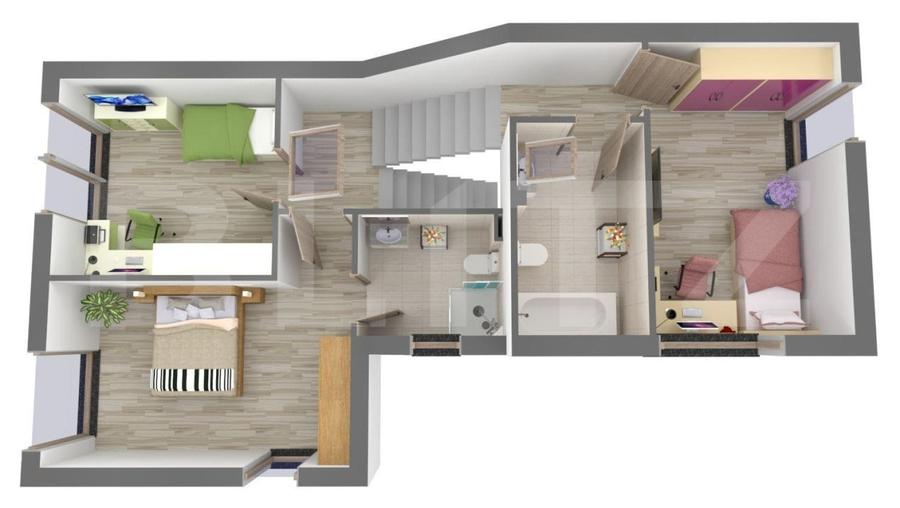 Duplex cu 4 camere cu Teren 365 Mp în Dezmir