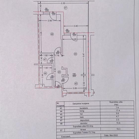 Apartament cu 2 camere decomandat în Tătărani