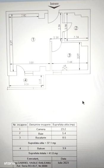 Garsonieră decomandată în Dacia