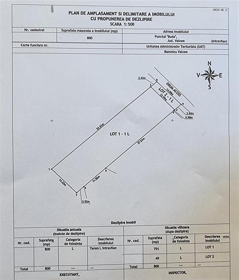 Teren Construcții intravilan de 751 mp, în Morilor