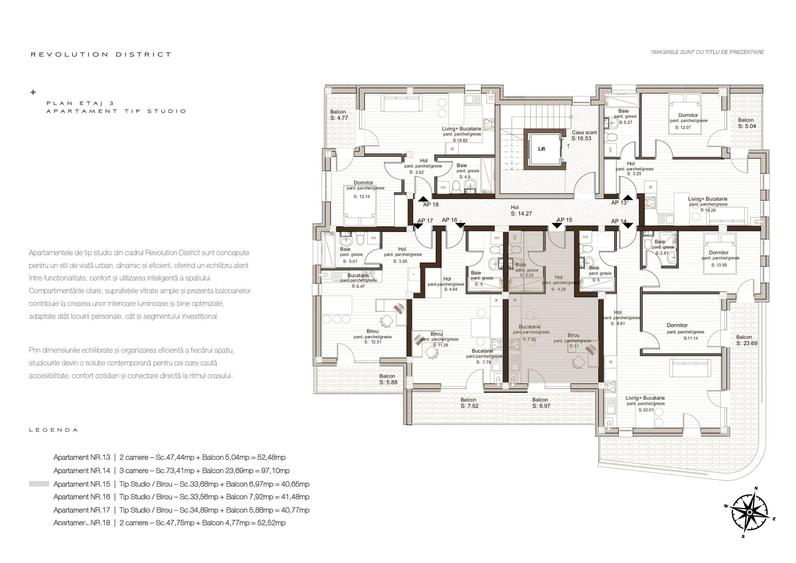 Apartament cu 3 camere în Republicii