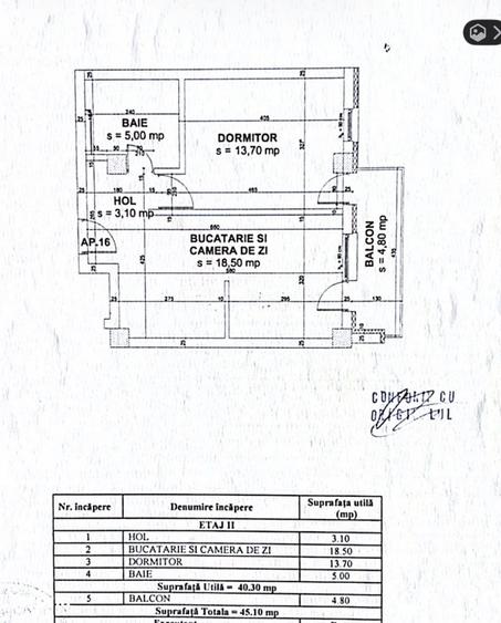 Apartament cu 2 camere în Turnișor