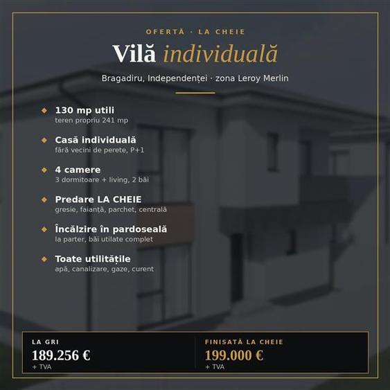 Casă individuală cu 4 camere cu Teren 241 Mp în Central