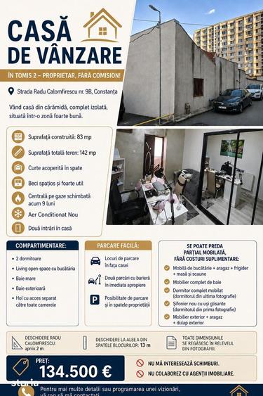 Casă cu 3 camere cu Teren 142 Mp în Tomis II