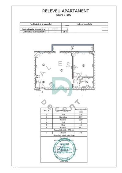 Apartament cu 2 camere semidecomandat, mobilat în Valea Cetății