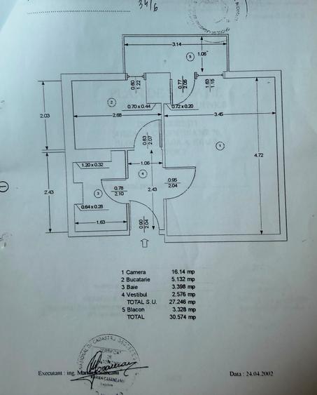 Garsonieră decomandată în Sud
