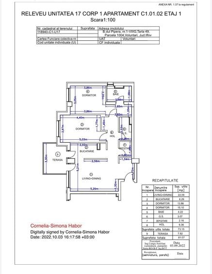 Apartament cu 3 camere decomandat, mobilat în Pipera