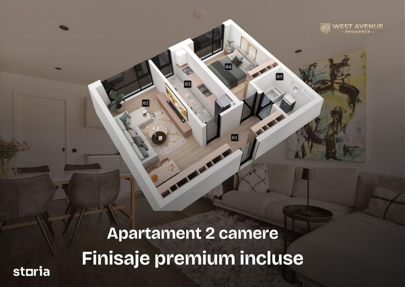 Apartament cu 2 camere decomandat în Militari