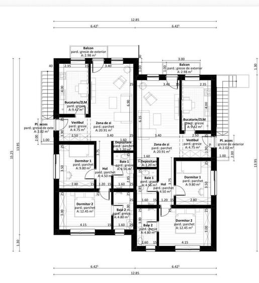 Apartament cu 3 camere în Central