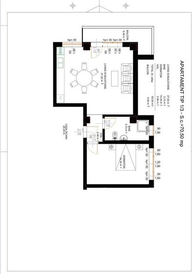 Apartament cu 2 camere decomandat în Central