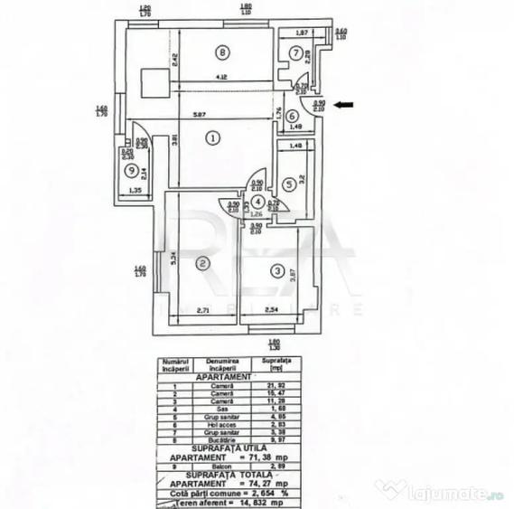 Apartament cu 3 camere semidecomandat în Titulescu