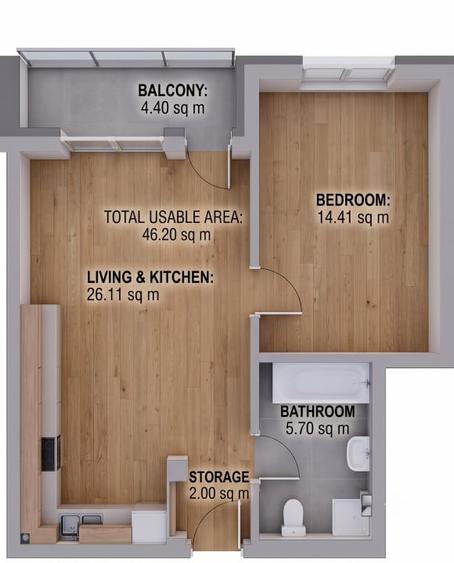 Apartament cu 2 camere semidecomandat în Șelimbăr