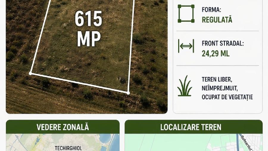 Teren Construcții intravilan de 615 mp, în Agigea