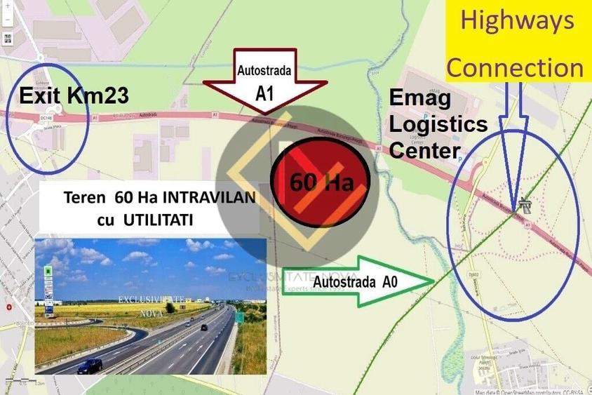 Teren Construcții intravilan de 100000 mp, în Bolintin-Deal