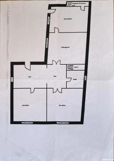 Apartament cu 3 camere decomandat în Schei
