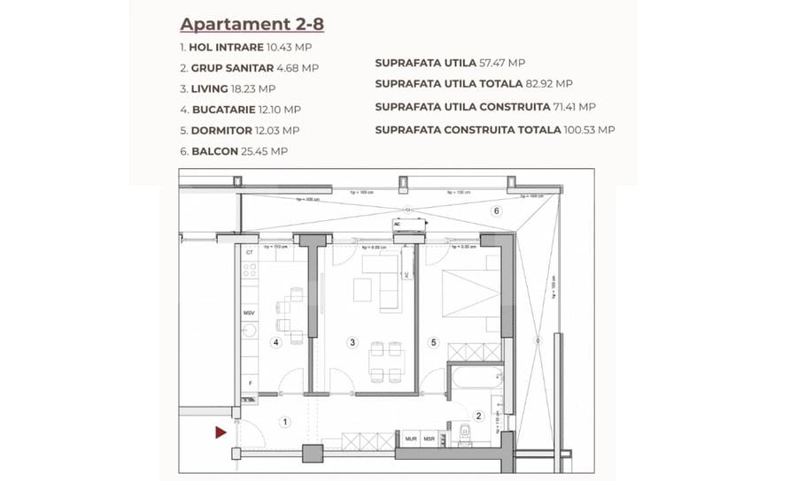 Apartament cu 2 camere decomandat în Calea Severinului