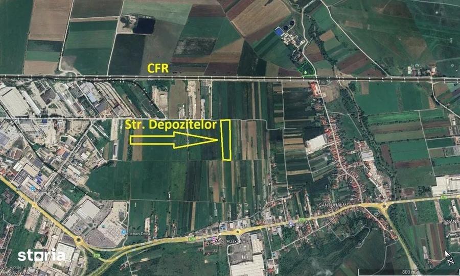 Teren de 9000 mp, în Depozitelor