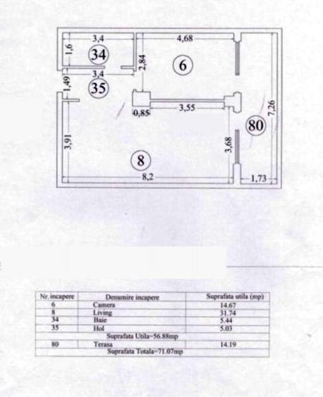 Apartament cu 2 camere semidecomandat, mobilat în Vest