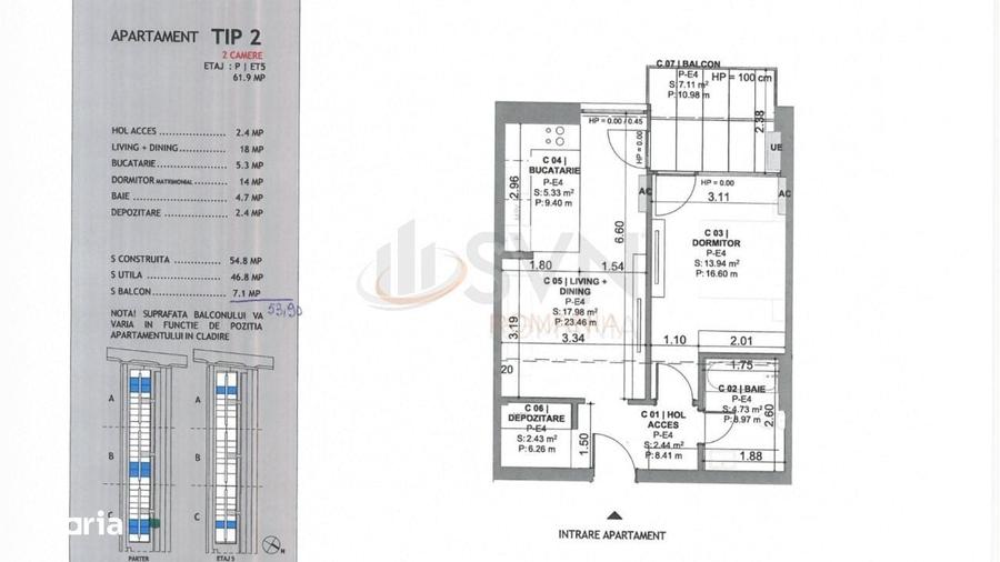 Apartament cu 2 camere decomandat în Dobroești