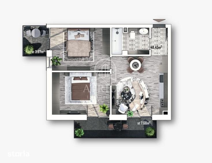 Apartament cu 2 camere în Apahida