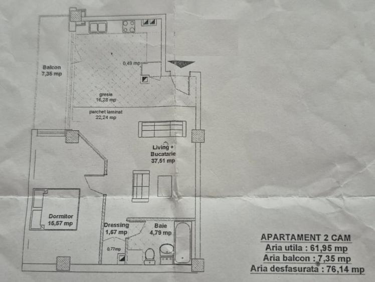 Apartament cu 2 camere semidecomandat, mobilat în Mărăști — fotografia 3