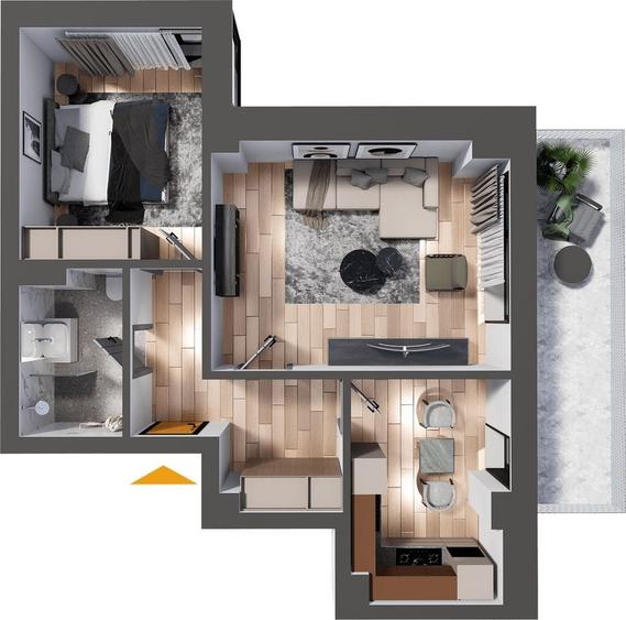 Apartament cu 2 camere decomandat în Nicolina