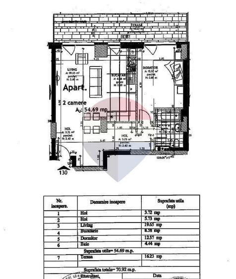 Apartament cu 2 camere în Oșand