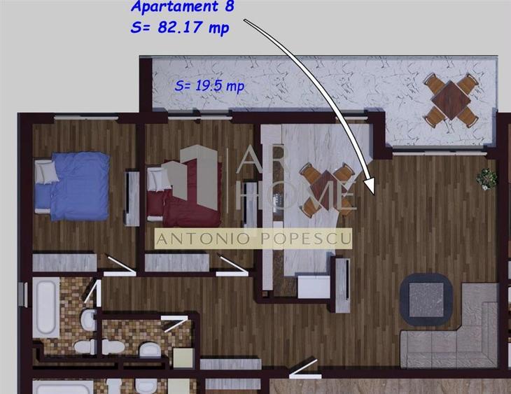 Apartament cu 3 camere decomandat în Albert