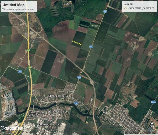 Teren de 17000 mp, în Ștefăneștii de Jos