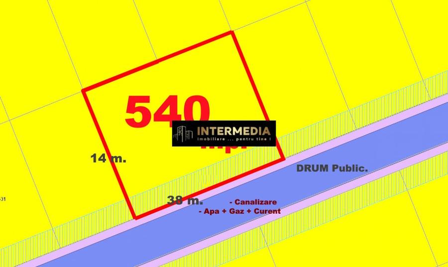 Teren Construcții intravilan de 540 mp, în Cetate