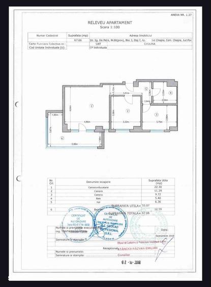 Apartament cu 3 camere în Chiajna