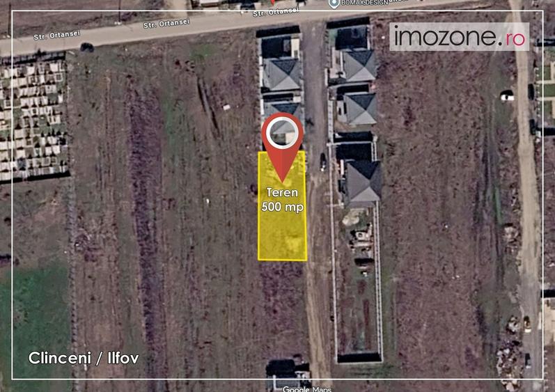 Teren Construcții intravilan de 500 mp, în Clinceni