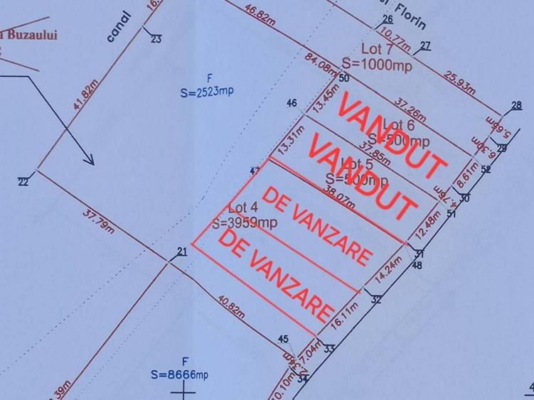 Teren de 500 mp, în Exterior Vest