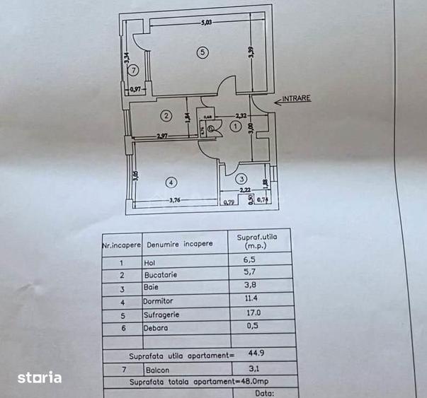 Apartament cu 2 camere decomandat în Nord