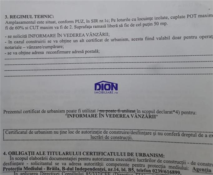 Teren Construcții intravilan de 1626 mp, în Călărași