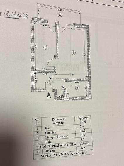 Apartament cu 2 camere semidecomandat în Central