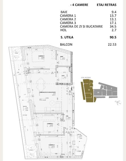 Apartament cu 4 camere în Central