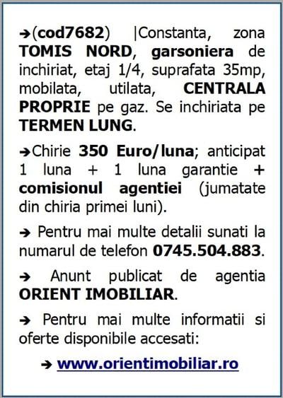 Garsonieră decomandată în Tomis Nord