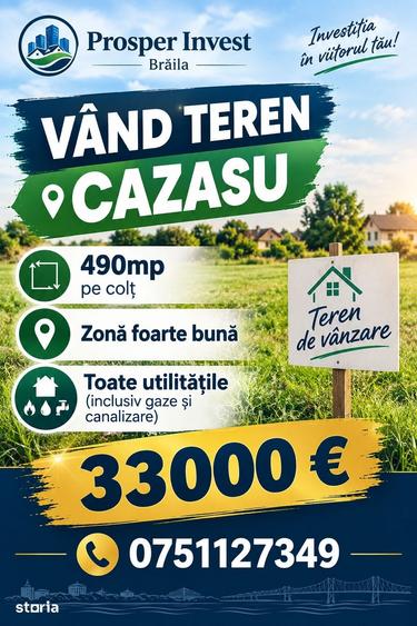 Teren de 491 mp, în Cazasu