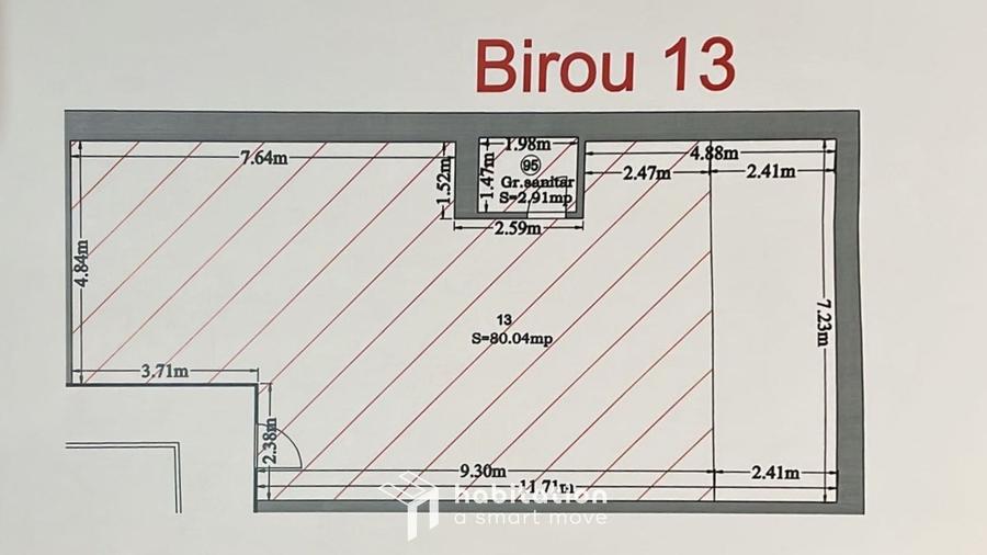 Birou, de 82.949996948242 mp, în P-ța Unirii