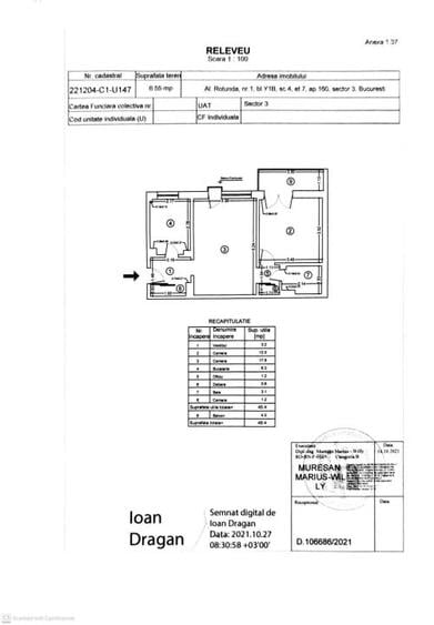 Apartament cu 2 camere semidecomandat, mobilat în Titan