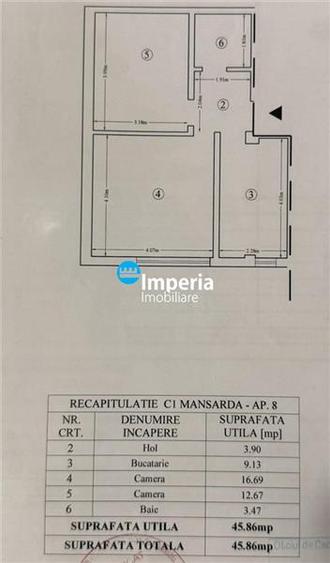 Apartament cu 2 camere decomandat în Bucium