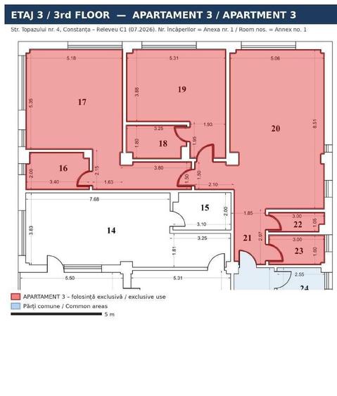 Apartament cu 4 camere decomandat în Central