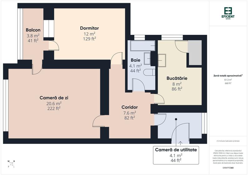 Apartament cu 2 camere decomandat în Ultracentral