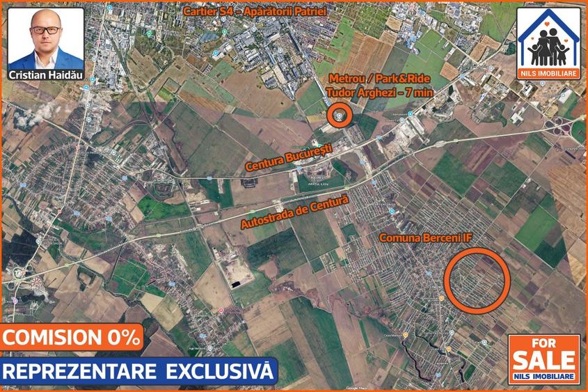 Teren pt casa in Comuna Berceni Ilfov | 350mp (21.4x16.4) | Comision 0  - 5